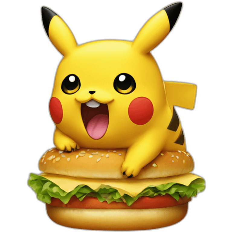 pikachu hamburger grotesque emoji