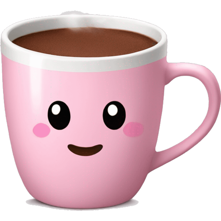 hot chocolate in light pink mug emoji