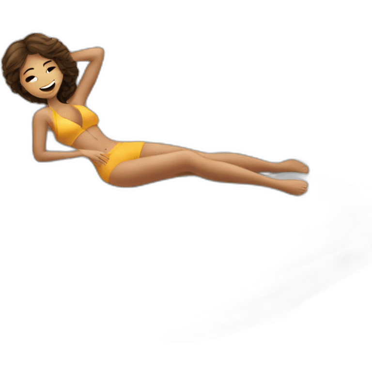 Girl lying on a luxury yacht  emoji