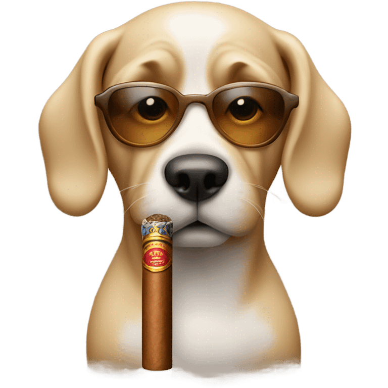 Dog smoking a cigar  emoji