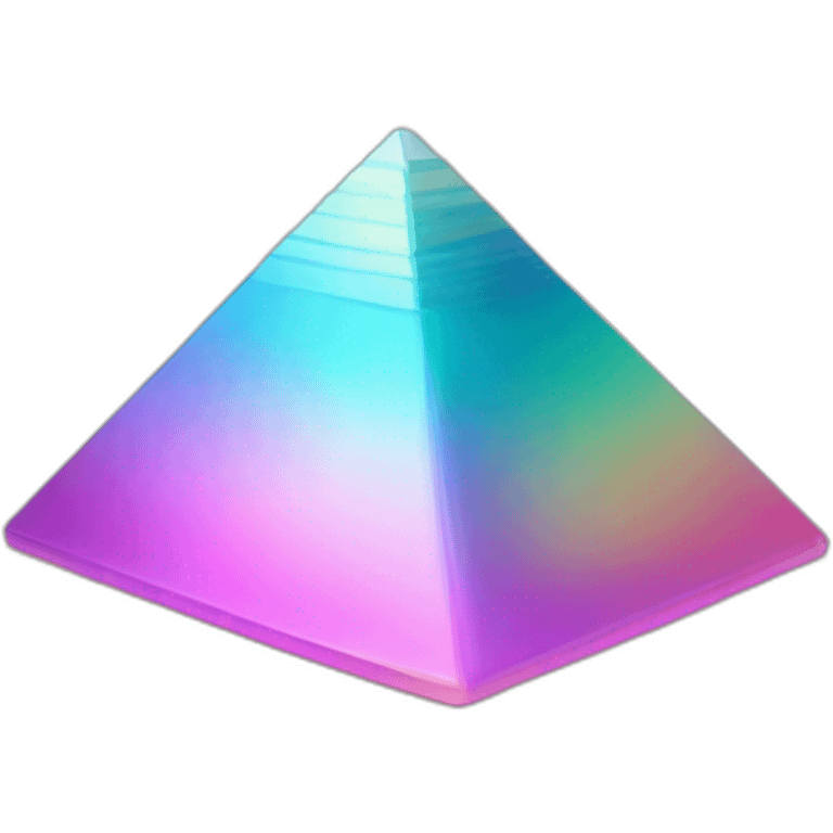 Pastel Gradient Hue Iridescent Bismuth Pyramid emoji