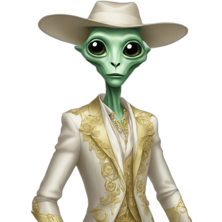 Fancy alien with luxury clothes emoji