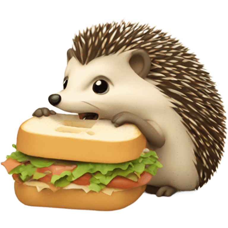 Hedgehog eating a sandwich  emoji