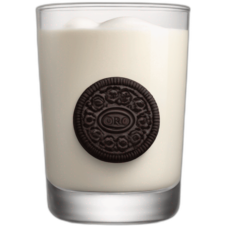 Oreo in a glass milk emoji