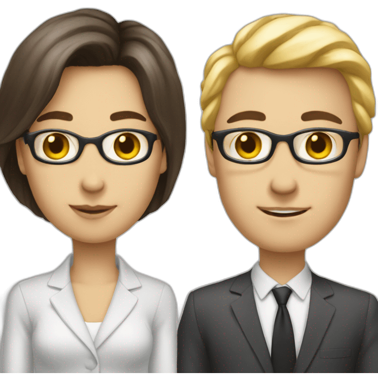 two-Colleagues-on-a-meeting-white-skin emoji