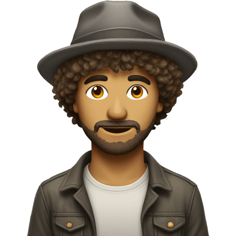 Shaggy-haired graphic designer hat emoji