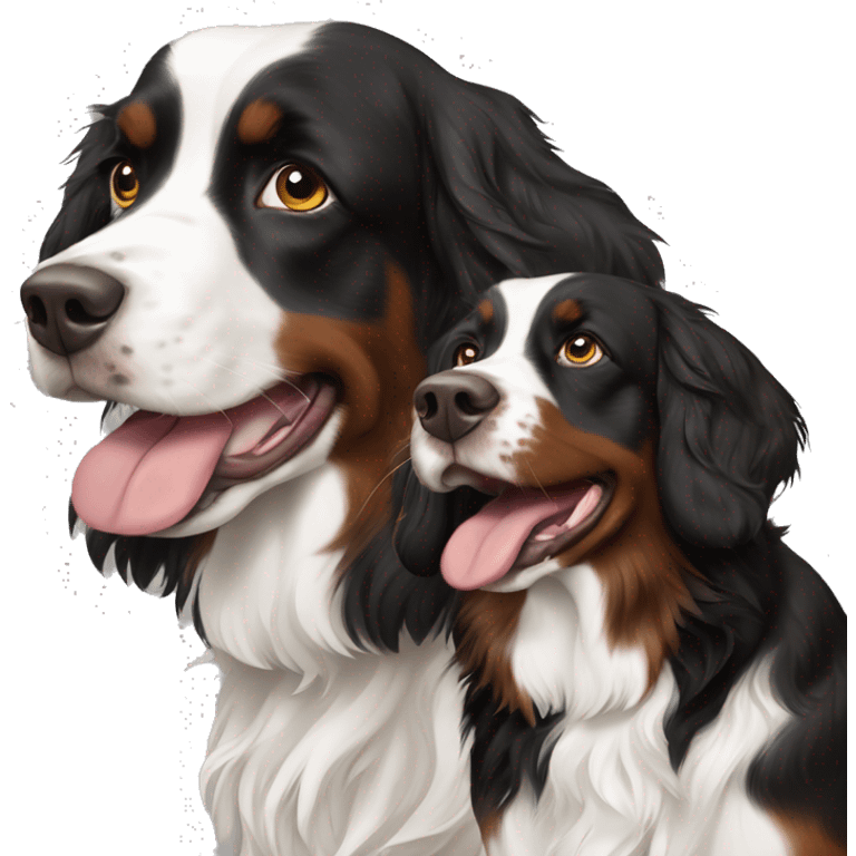 English springer spaniel and Australian shepherd emoji