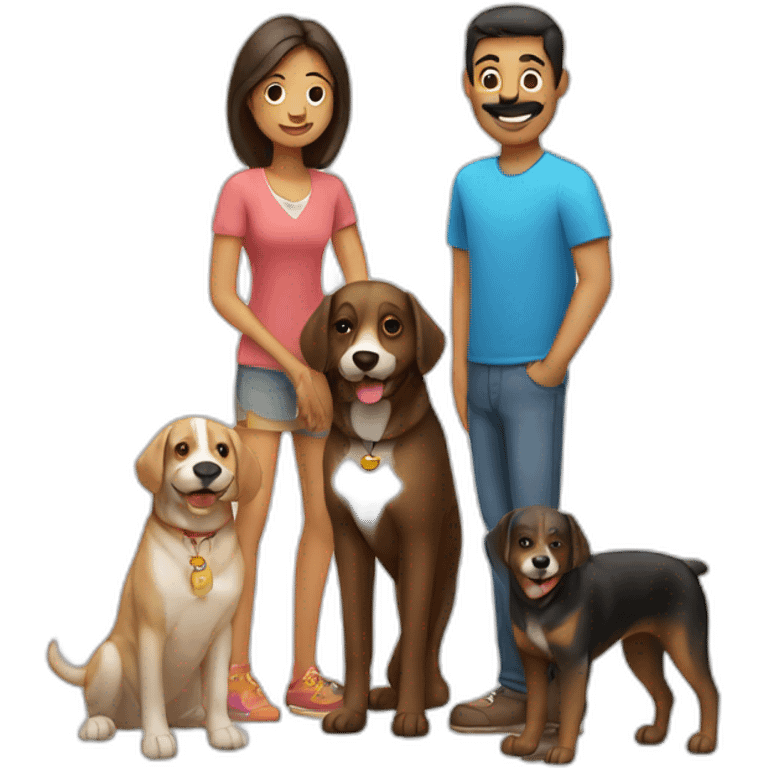 Familia 3 personas y perro emoji