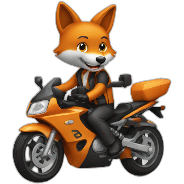 Renard sur moto emoji