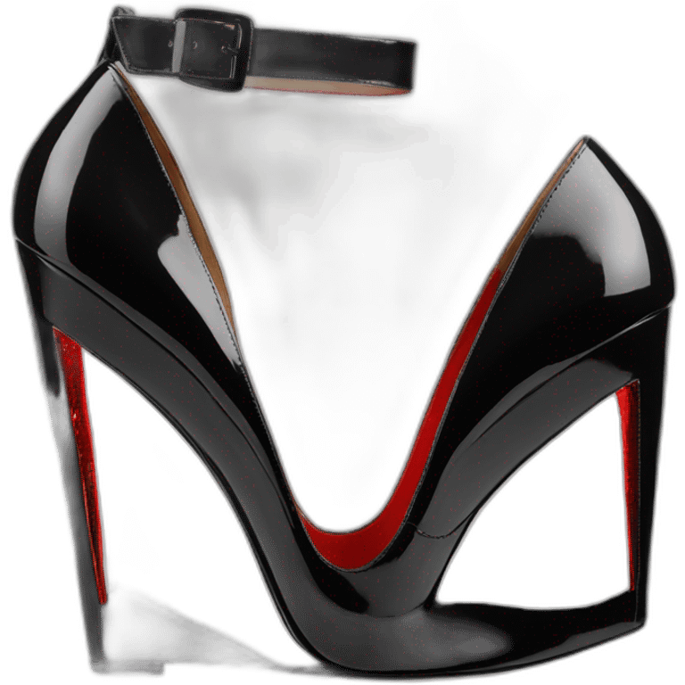 WEDGE LOUBOUTIN black PATENT emoji