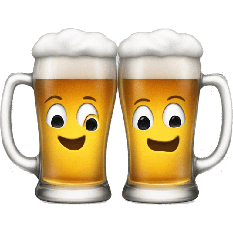 cute two beer mugs tapping  emoji