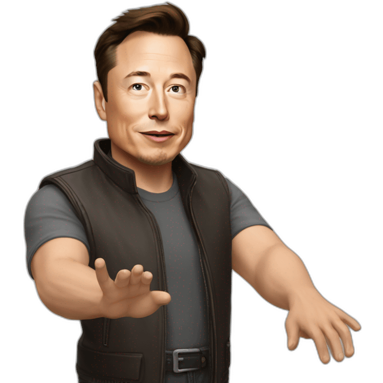 Elon Musk bye with the hand emoji