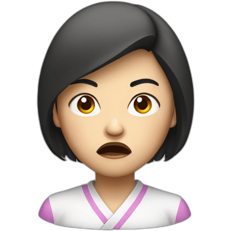 Mean angry Asian lady emoji