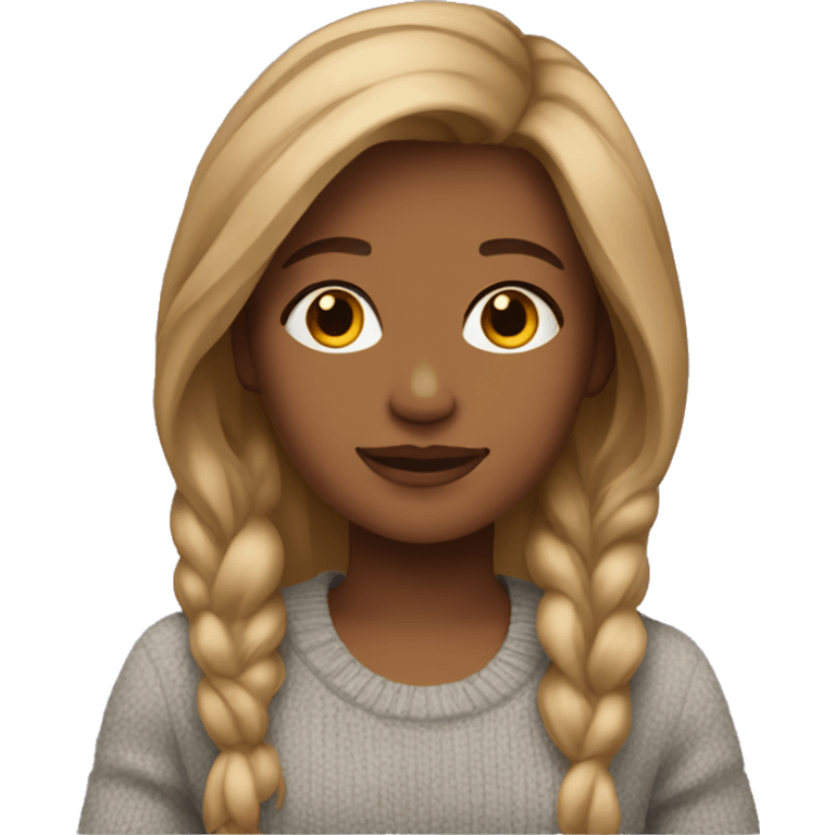 Cozy girl with bronde hair emoji