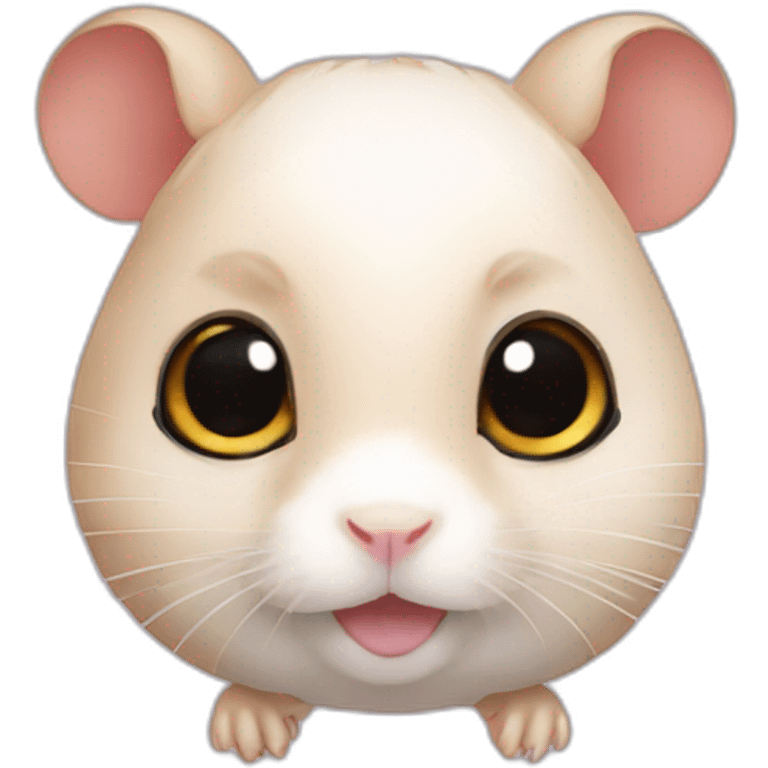 hamster with big eyes and bow on head emoji