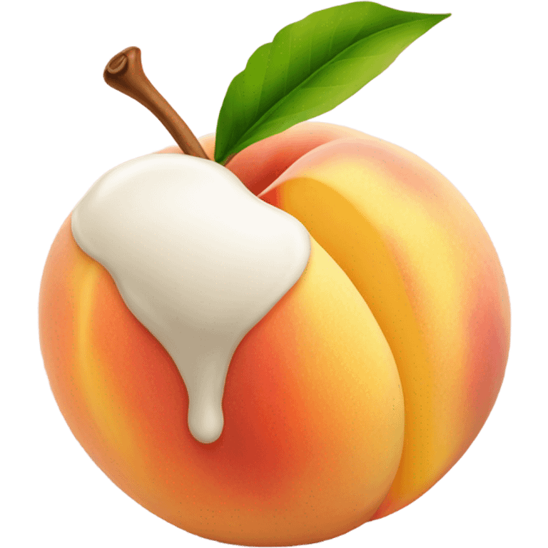 Peaches covered in milk emoji