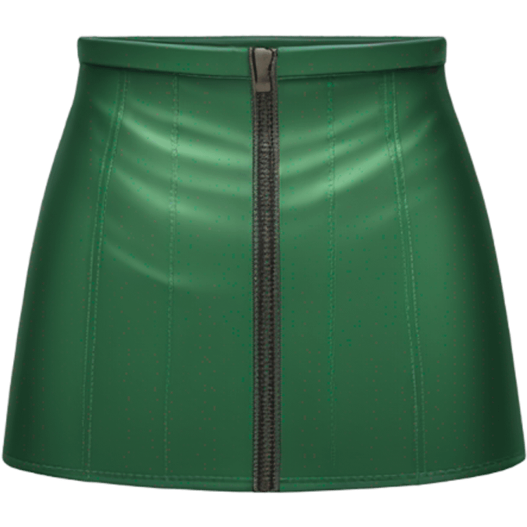 Green leather mini skirt isolated emoji