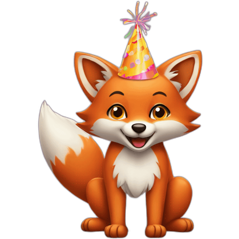 fox celebrating birthday emoji