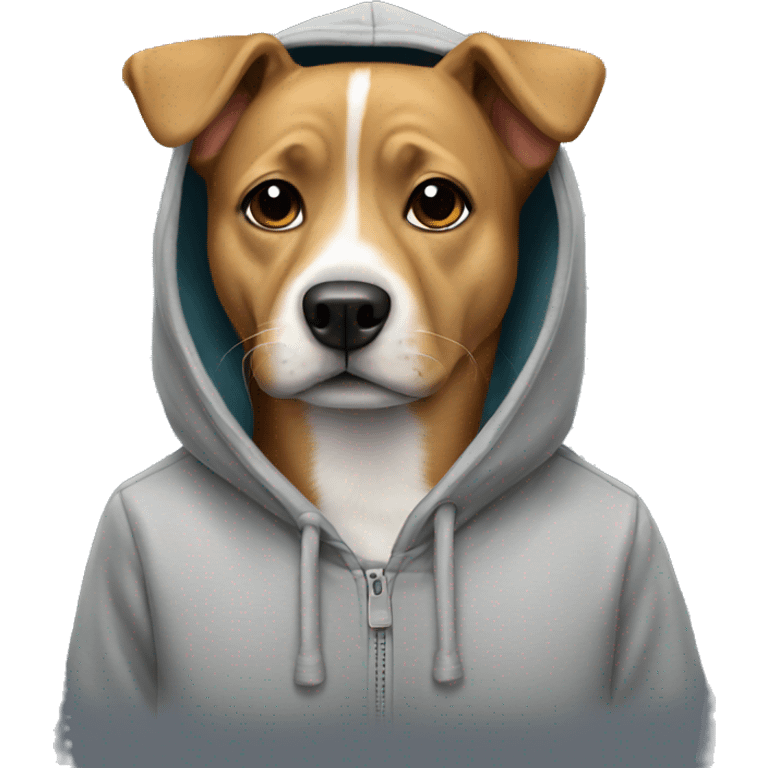 Dog wearing a hoodie emoji