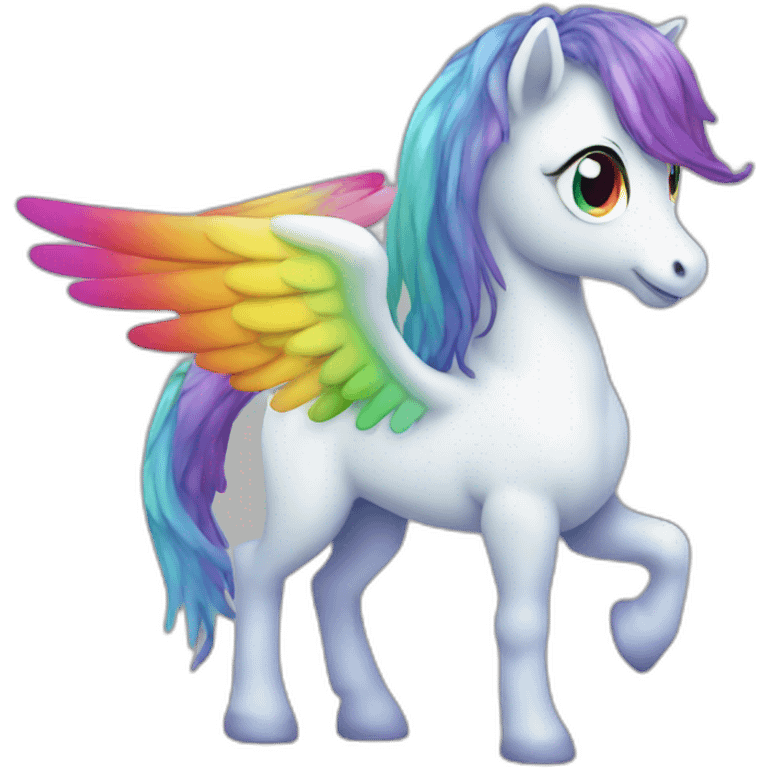 Rainbow pegasus with big rainbow eyes emoji