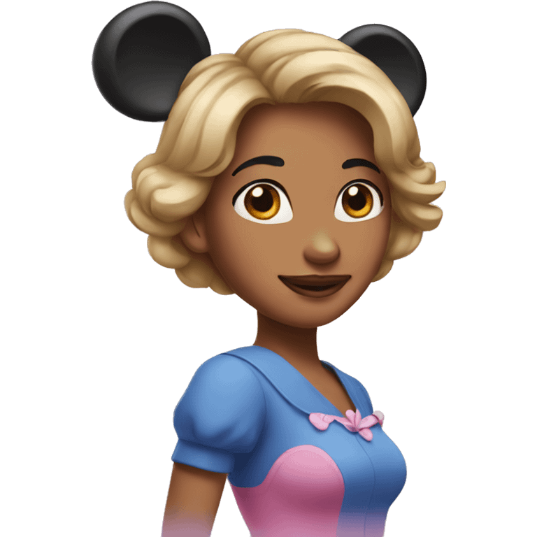 Woman with Minnie Mouse ears emoji