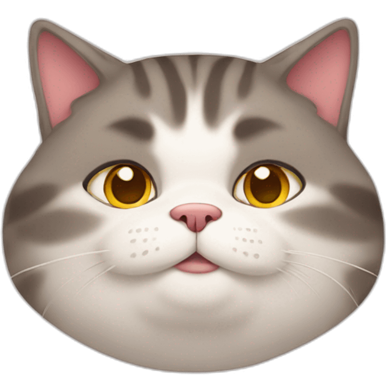 Overweight fat obese cat emoji