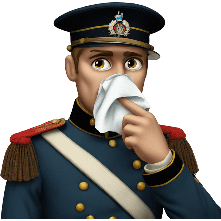 British soldier in the Crimean War blows his nose emoji