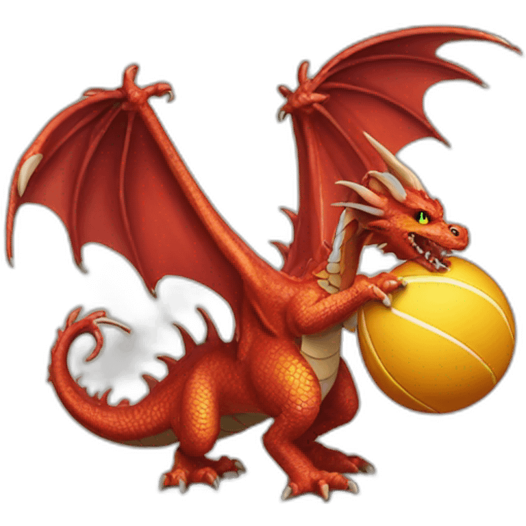 Dragon playing with ball emoji