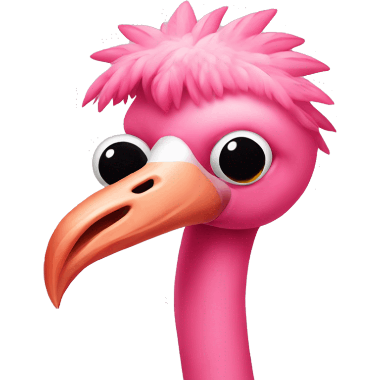 Pink flamingo on a boars emoji