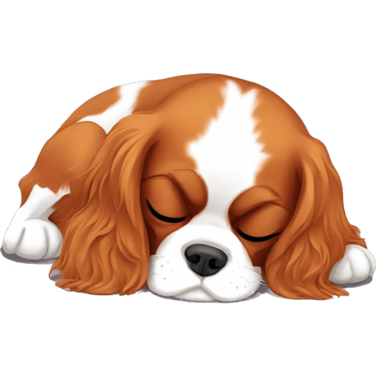 Cavalier King Charles spaniel sleeping emoji