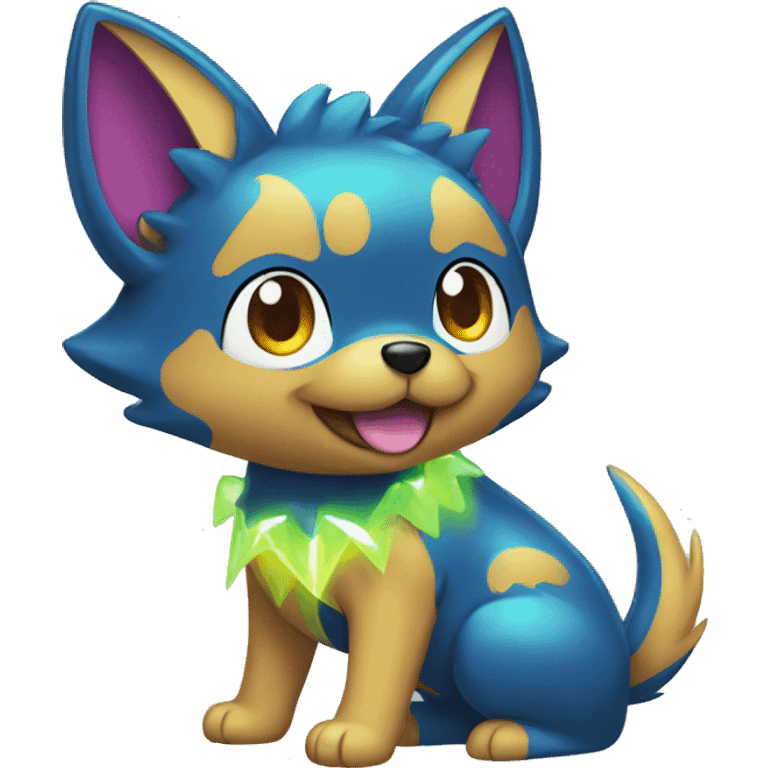 Colorful Shiny Electric Dog Pokémon emoji