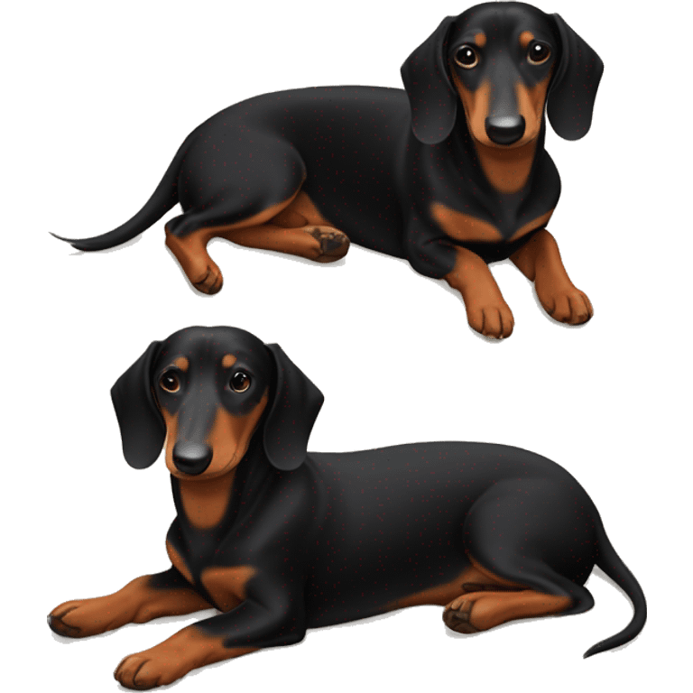 sleeping black and tan dachshund  emoji