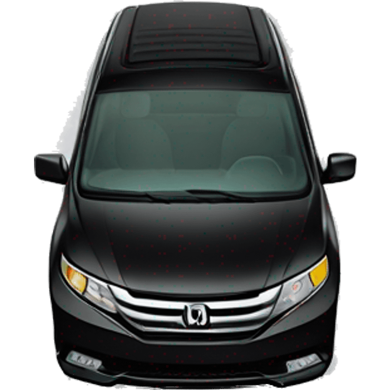 black honda odyssey minivan at an angle. shiny. realistic. apple emoji style. emoji