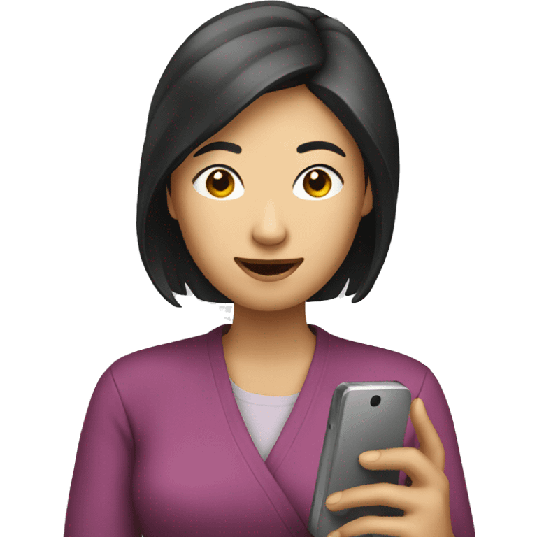 Asian woman with phone  emoji