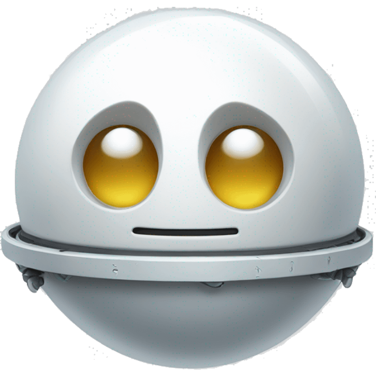 cute white floating spherical happy robot emoji