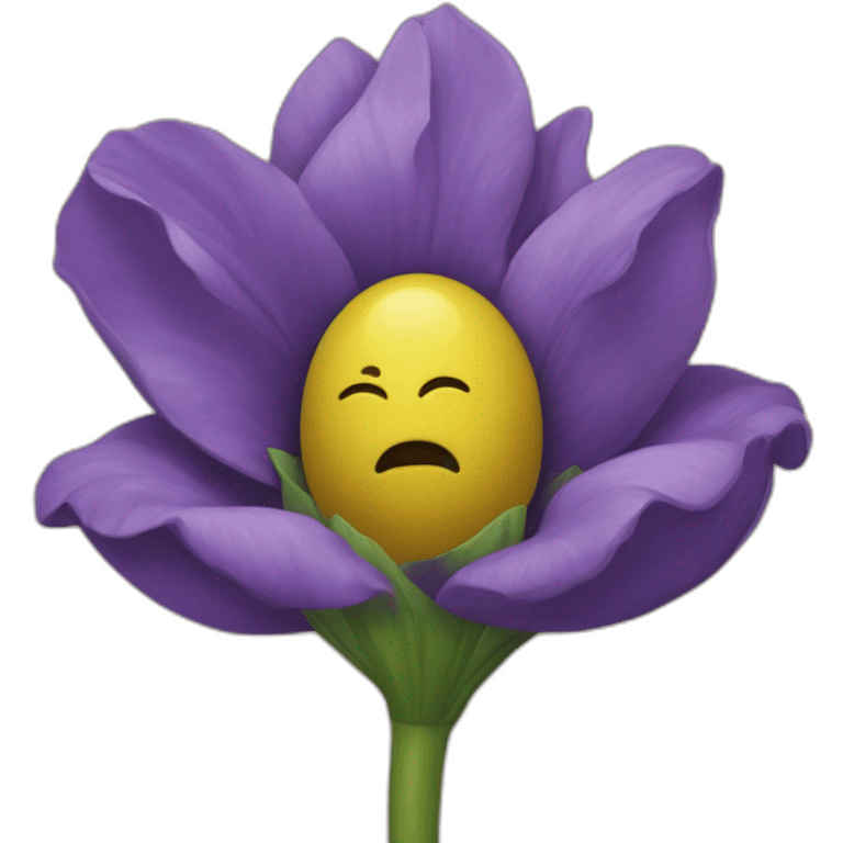 Une Fleur sur une peinture emoji