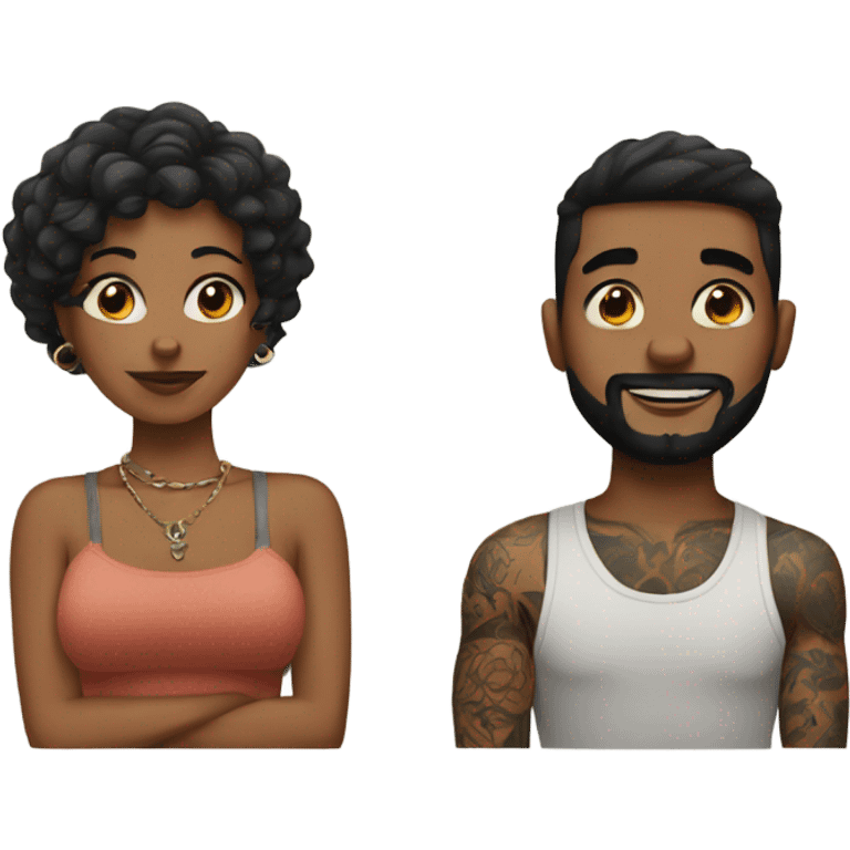 Couple with tattoos  emoji