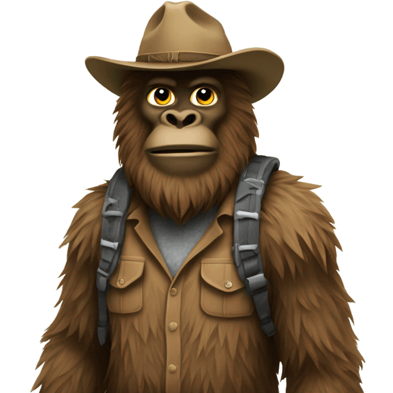 Sasquatch wearing a Ranger hat looking cool emoji