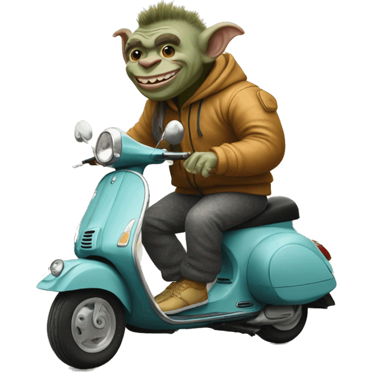 Troll on a vespa wearing a tracksuit  emoji