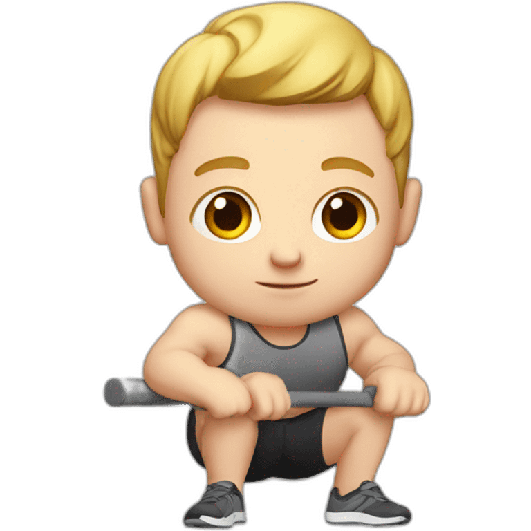 fitness white boy with 140 kg bar emoji