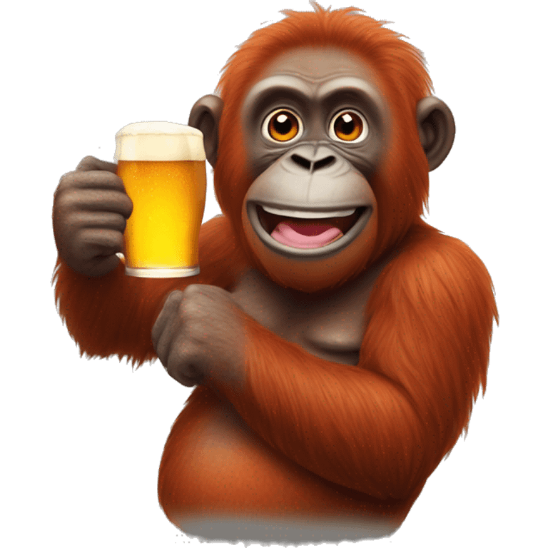 Orangutan with beer  emoji