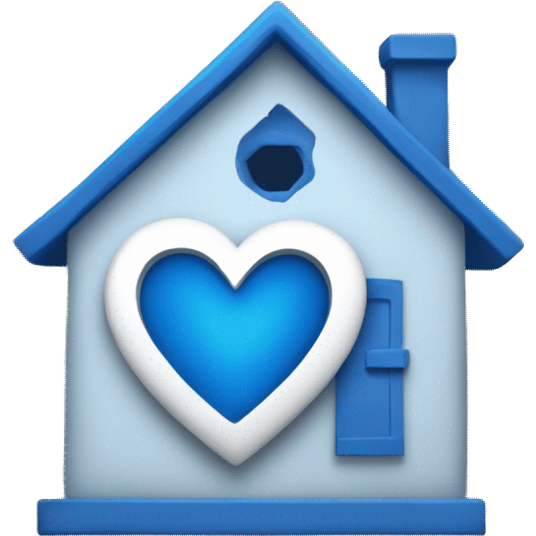 Words "one click home" with blue heart emoji