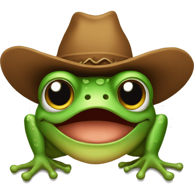 Frog with a cowboy hat  emoji