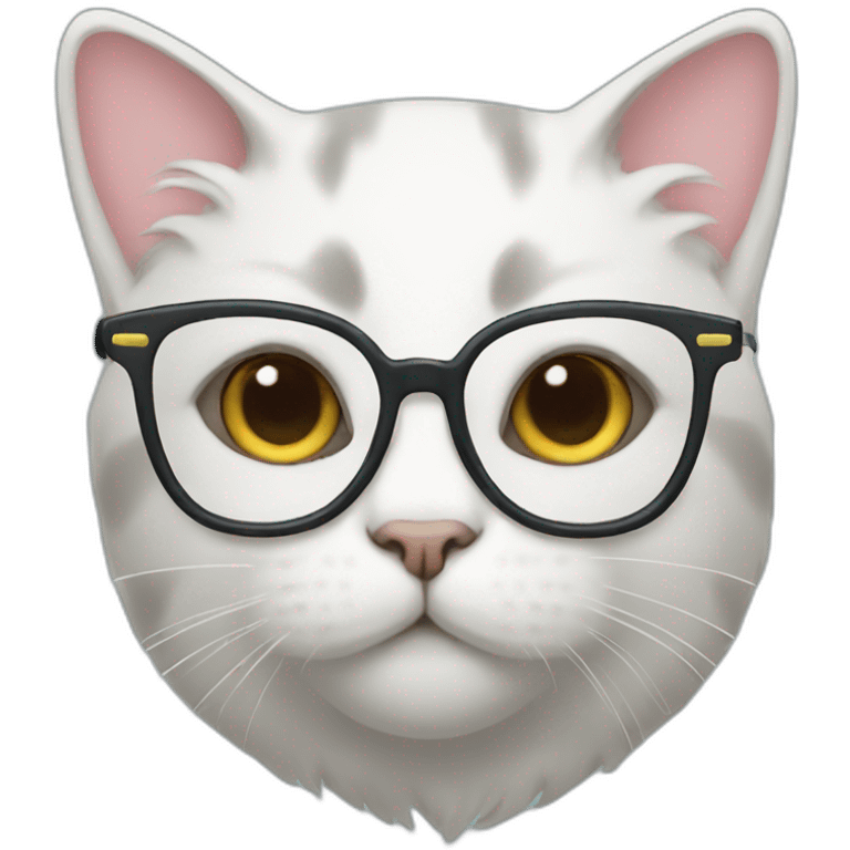 Cat with glasses draw  emoji