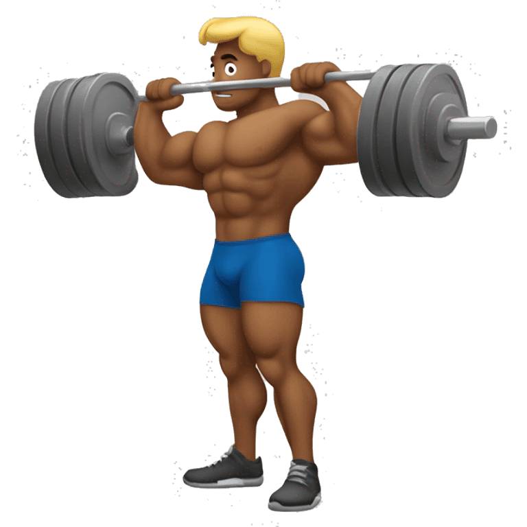 Bodybuilder lifting a barbell emoji