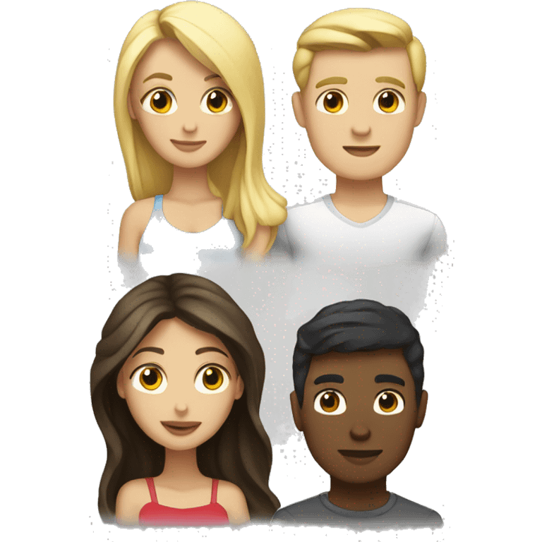 A white couple with a blonde girlfriend and a brunette boyfriend emoji