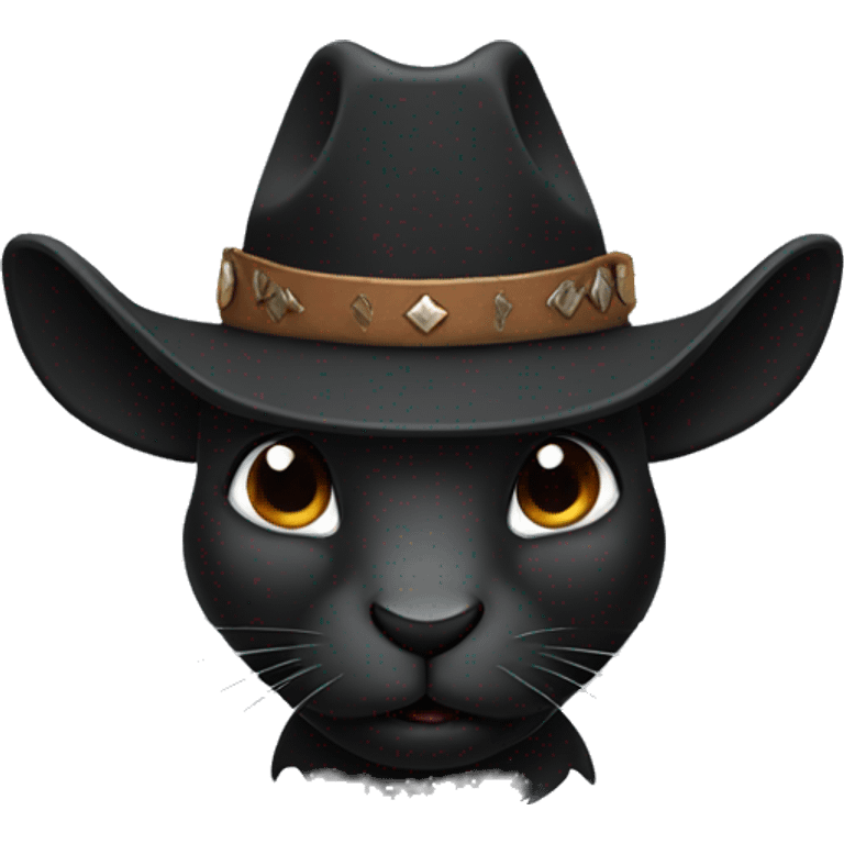 black rabbit with a cowboy hat  emoji