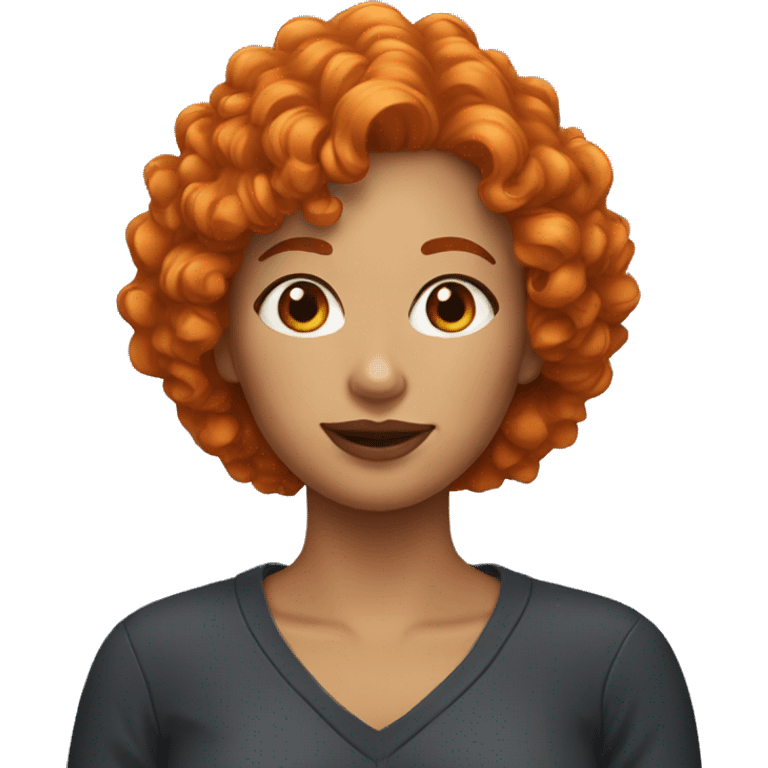 Woman with very short orange Curly hair emoji