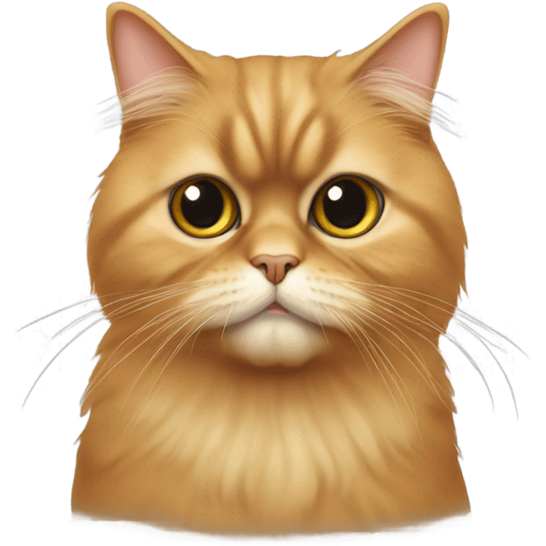 Flat face Persian ginger cat emoji