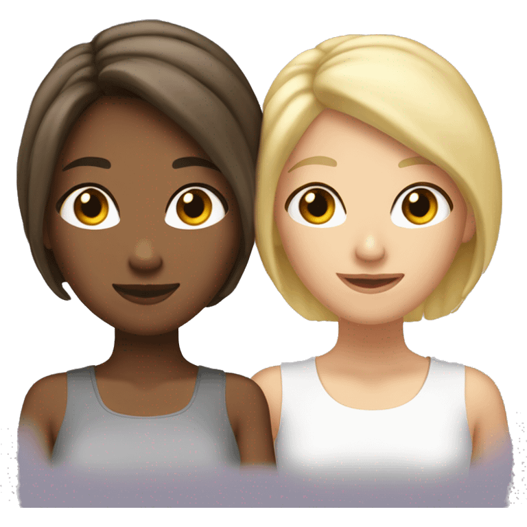 two girl best friends brunnette and blonde emoji